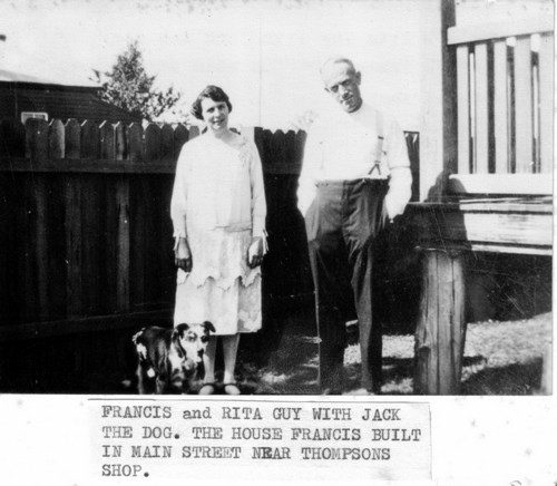 Francis and Rita Guy with Jack the dog