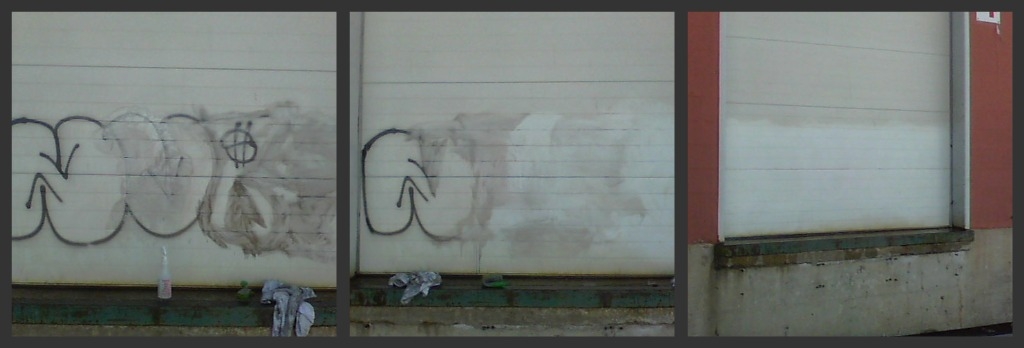 Graffiti removal  Cleaned by Pete