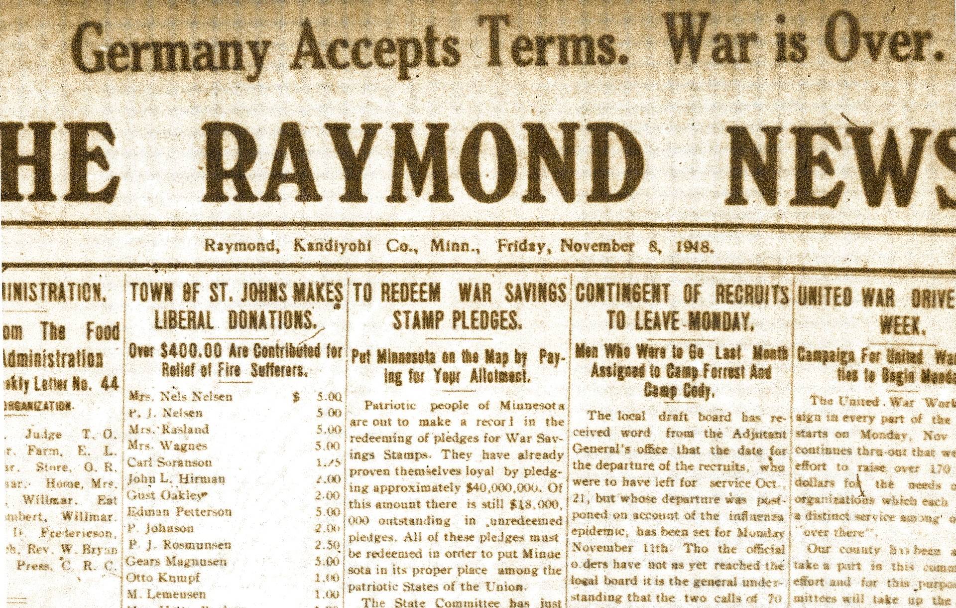 8 November 1918 Raymond News