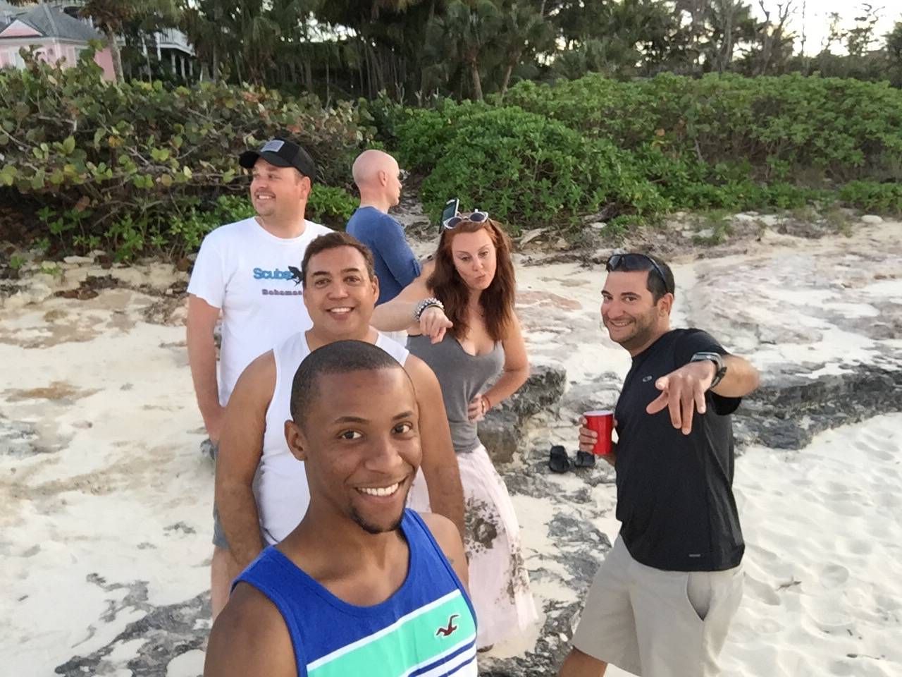 The gang on the beach