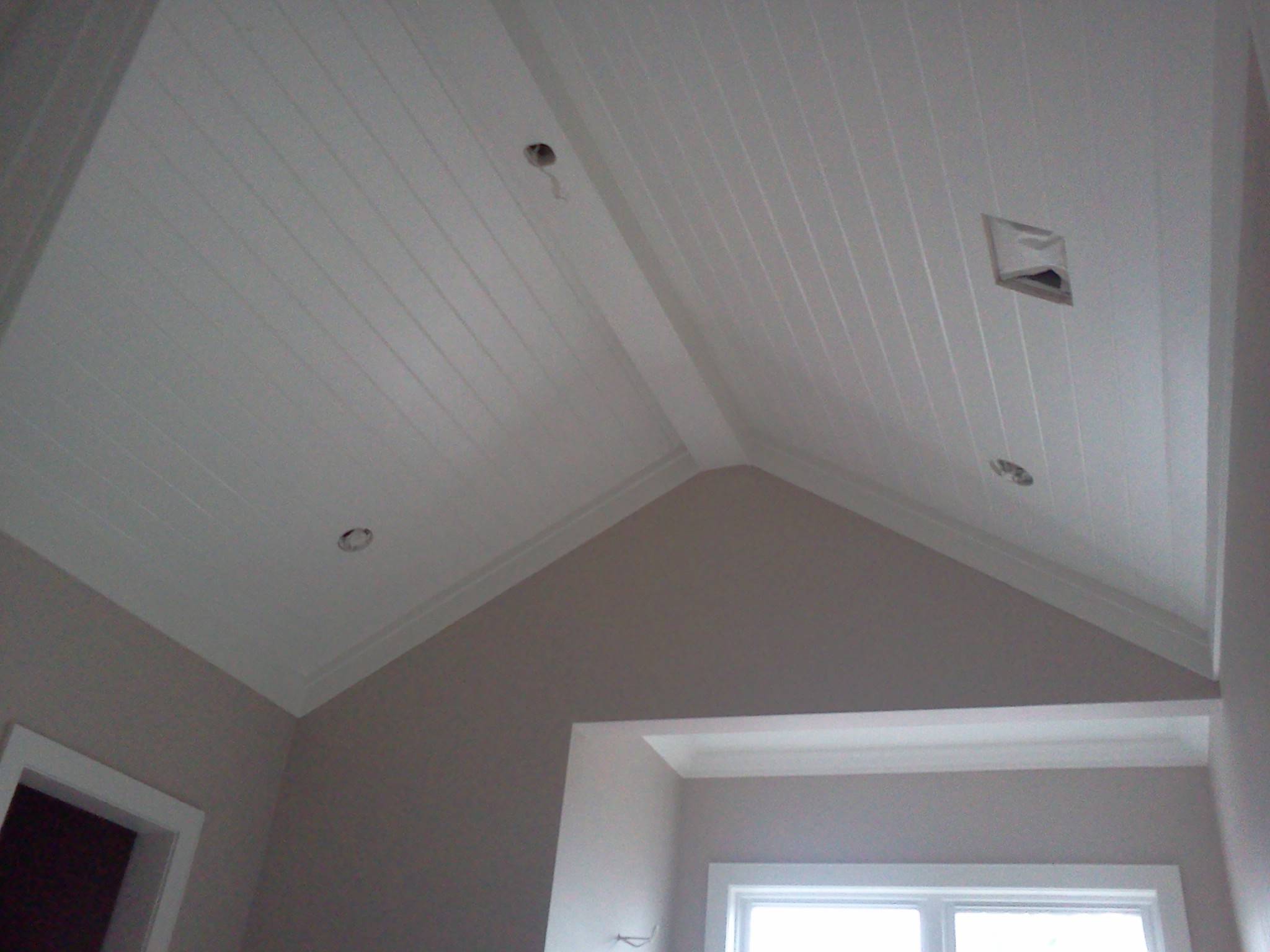 Tongue & Groove Ceiling with Faux Beams