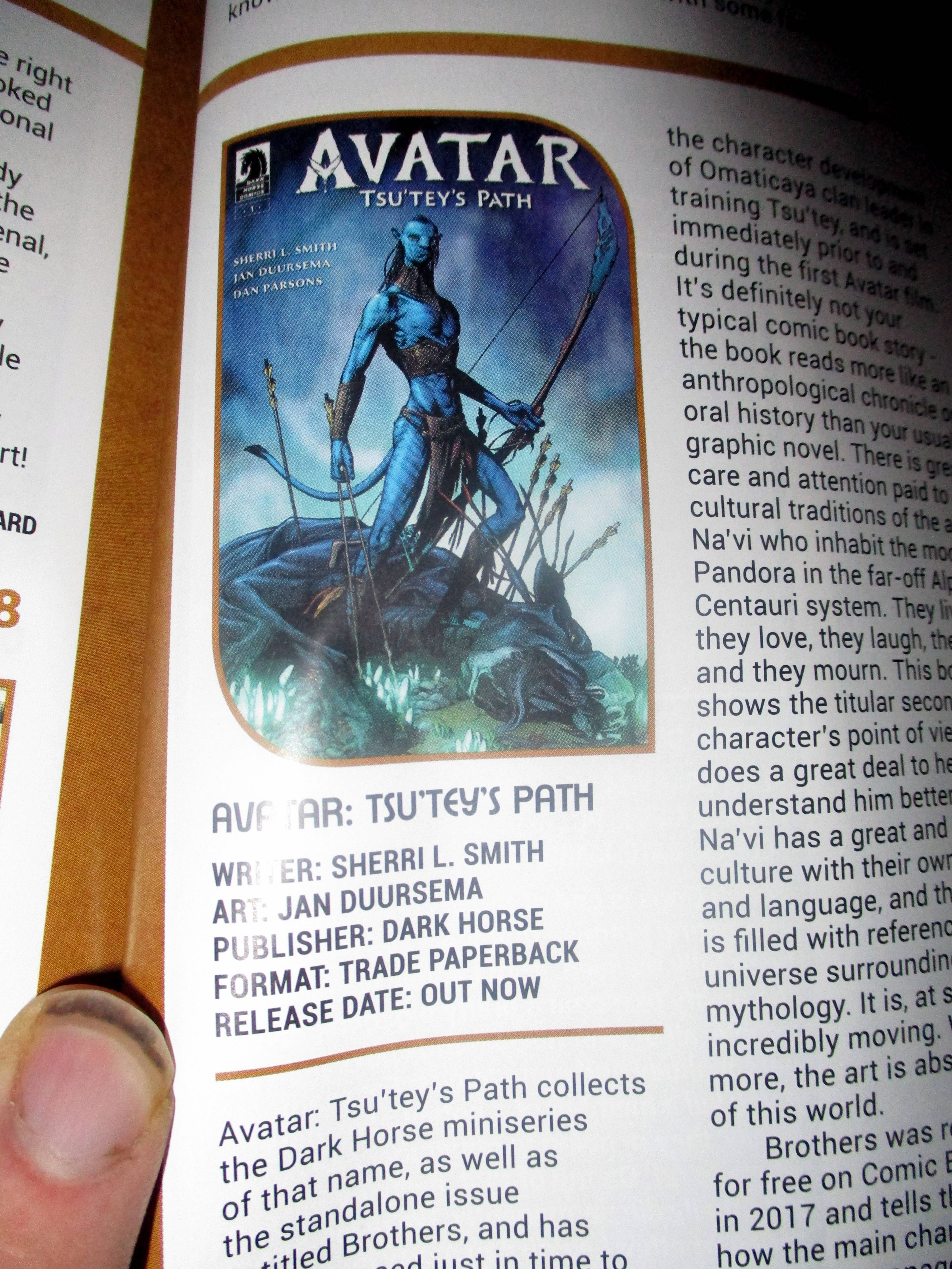 Title Information in My Review of Avatar: Tsu'tey?s Path in Starburst Magazine #469: Birds of Prey Collectors? Edition