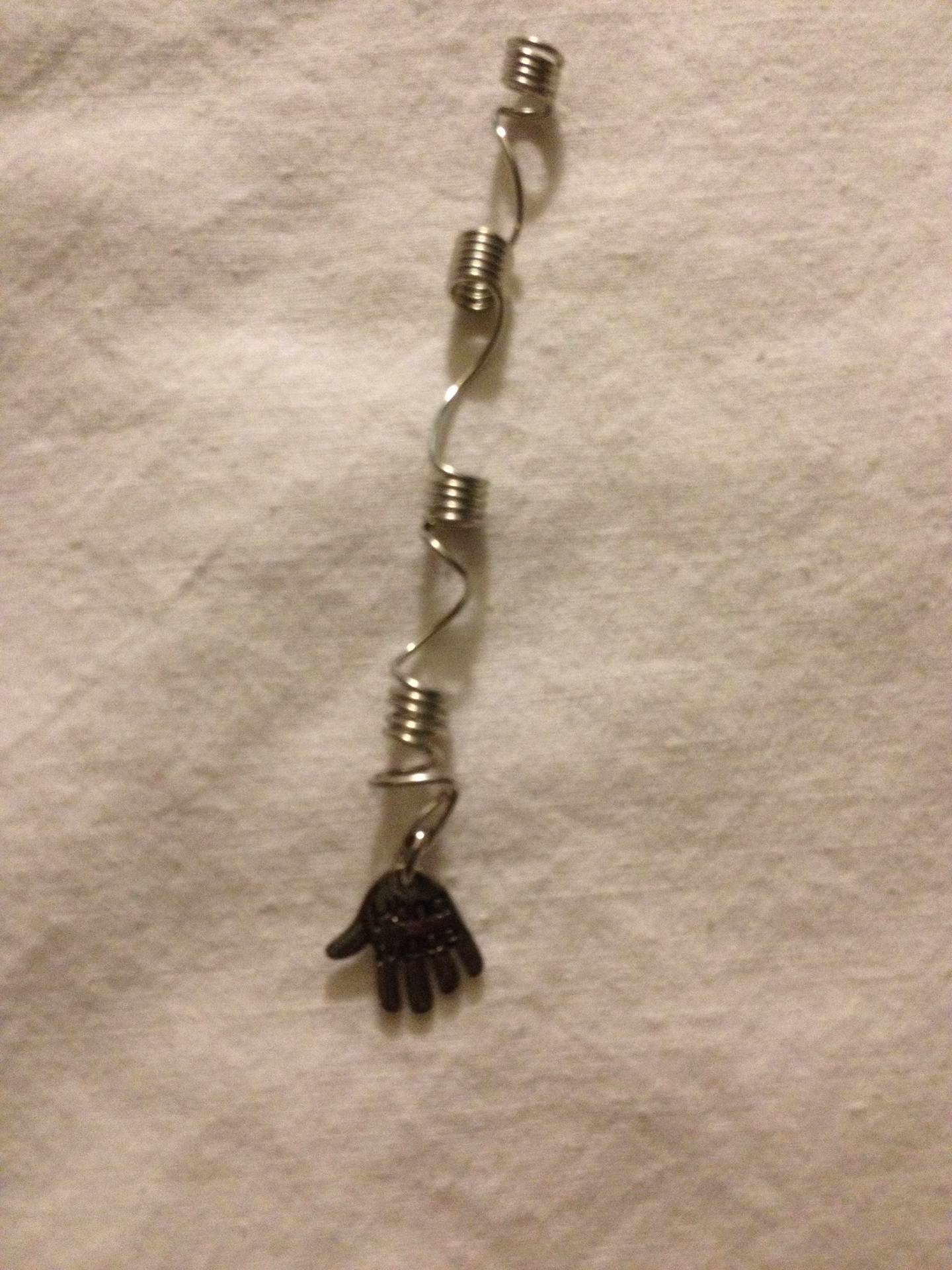 Sterling Silver Wire Spiral with Charm