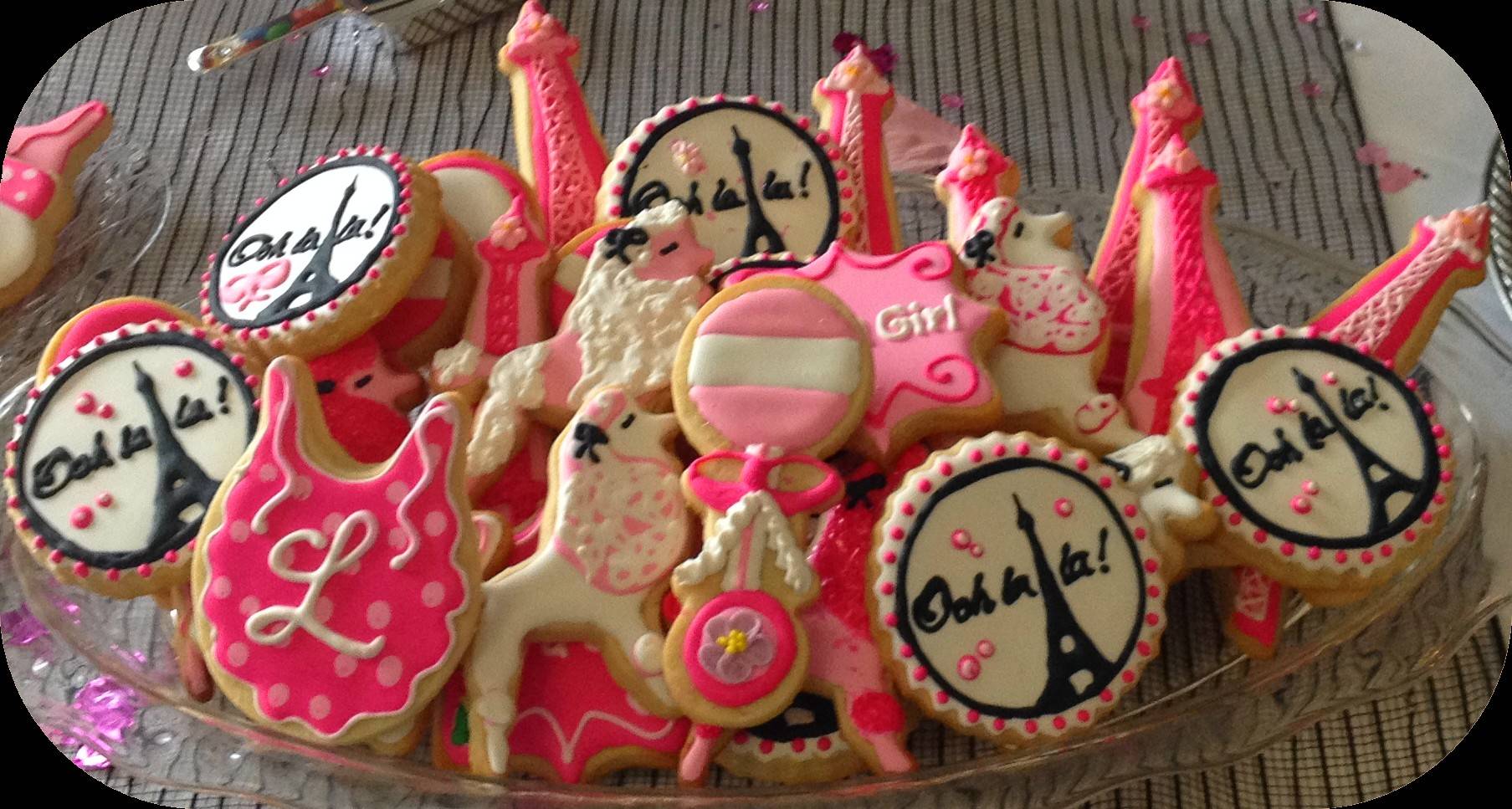 Baby Shower Custom Cookies Paris Theme Ooh la la