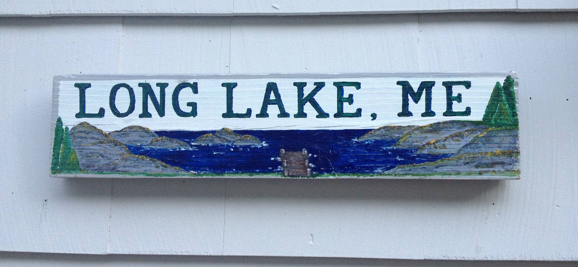 Lake scene sign