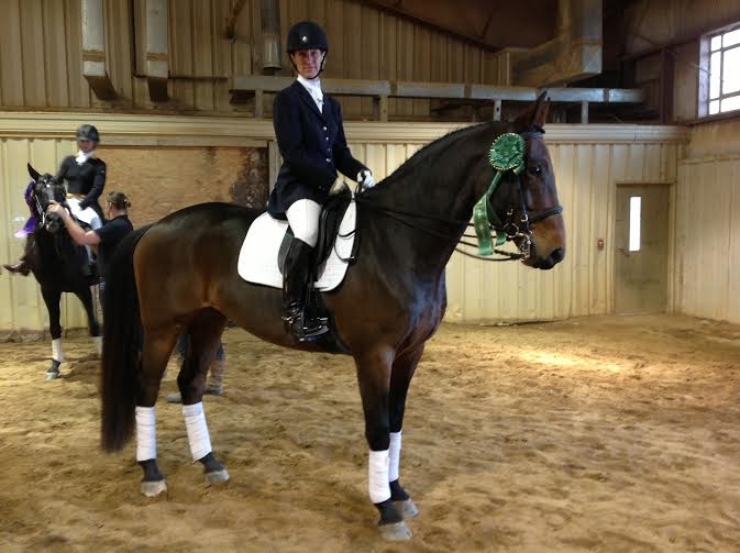 Lee Reilly and Drifters Way at 3rd level at USDF Region 1 championships
