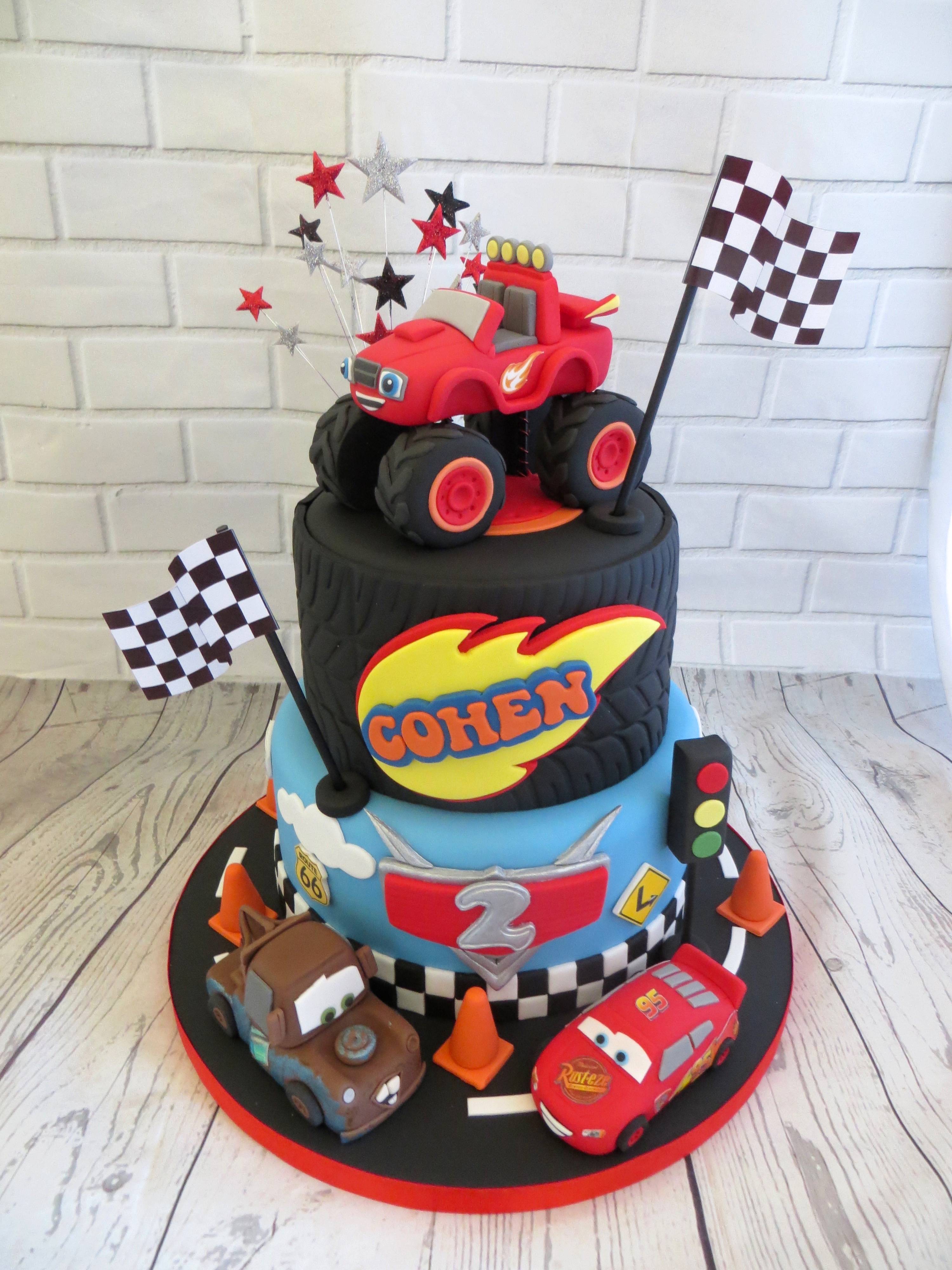 Truck and Cars birthday cake