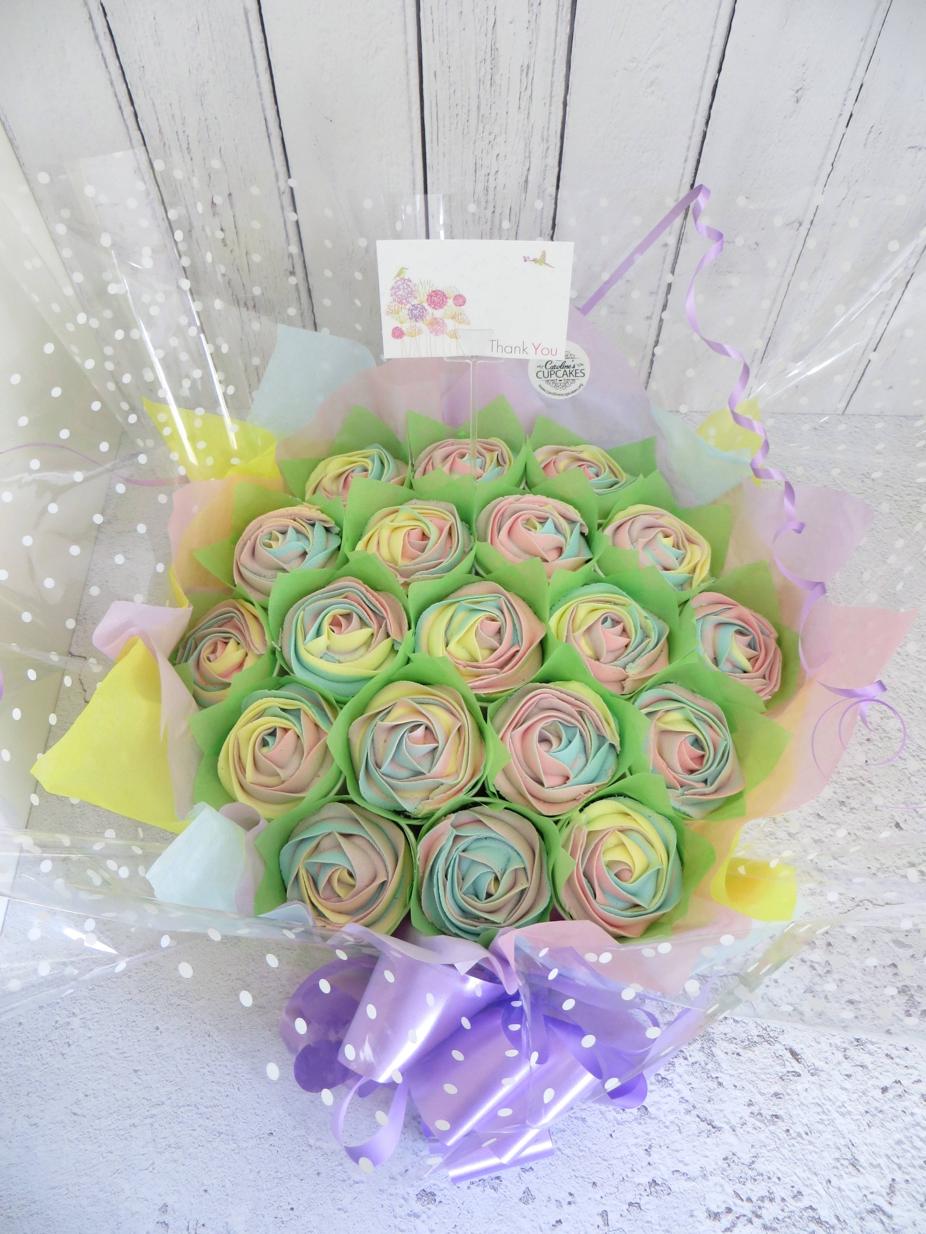 Pastel rainbow 19 cupcake bouquet