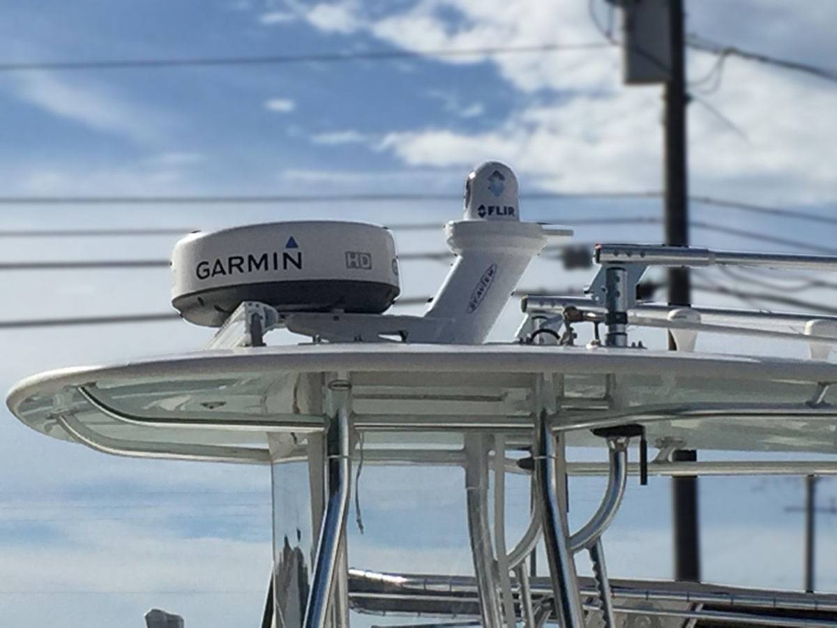 Garmin Radar, Flir Thermal Camera & Rigid LED Bar on a 35 ft Contender