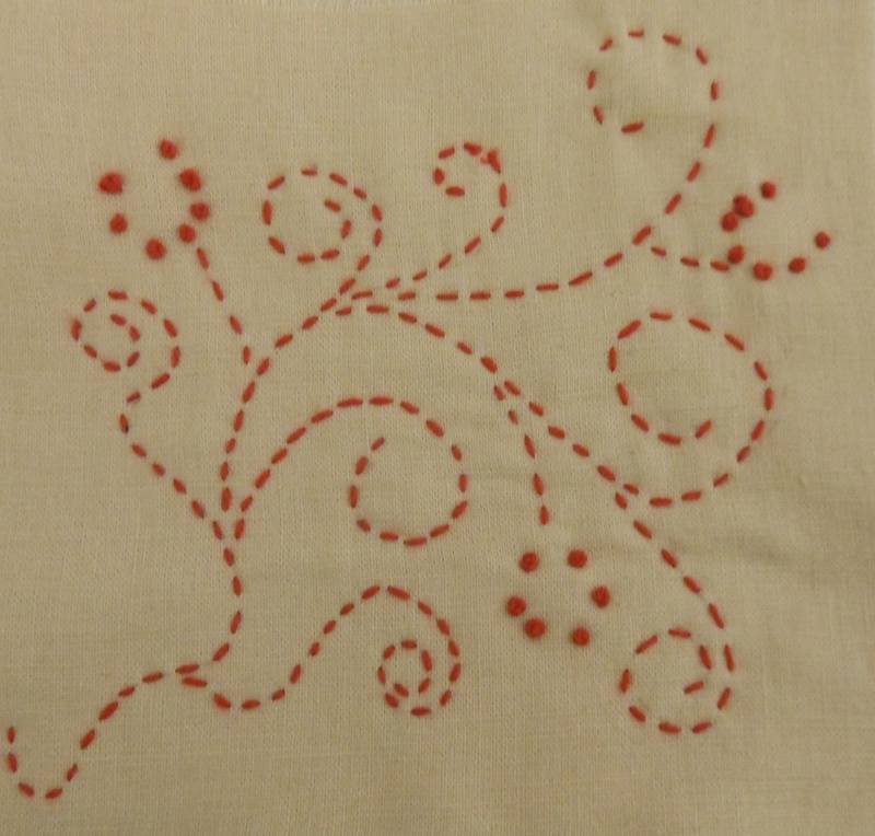 Linen with sashiko - Sample four