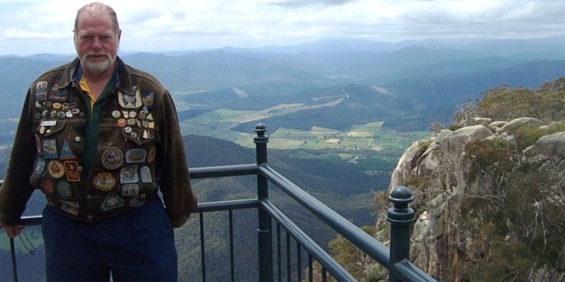 Tom at a Lookout on Mount Buffalo Overlooking the Valley below - Nov 2005