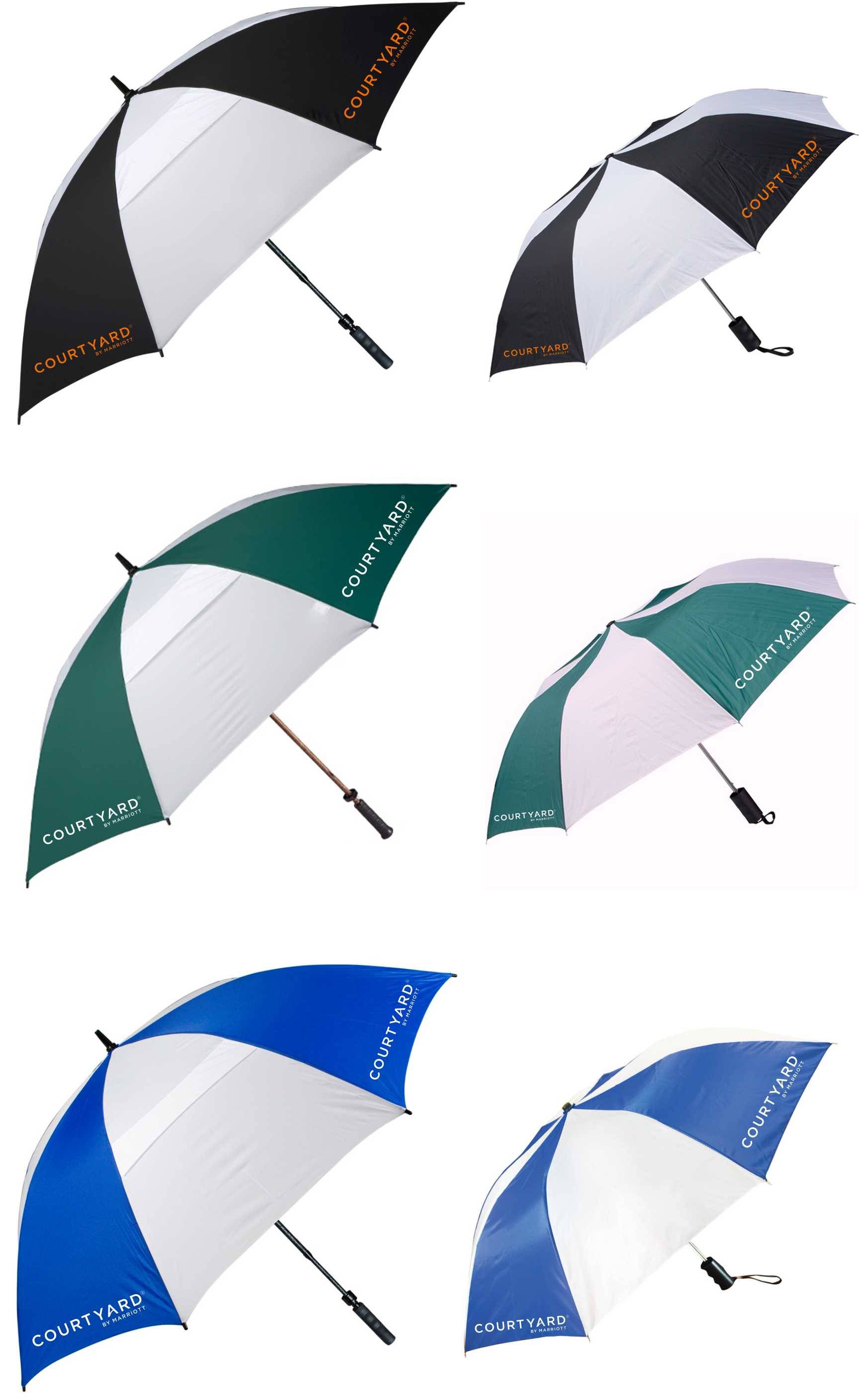 (62") Golf/Gatehouse Umbrellas +  (42") Auto-Open Umbrellas | (2) LOGOS on each umbrella!