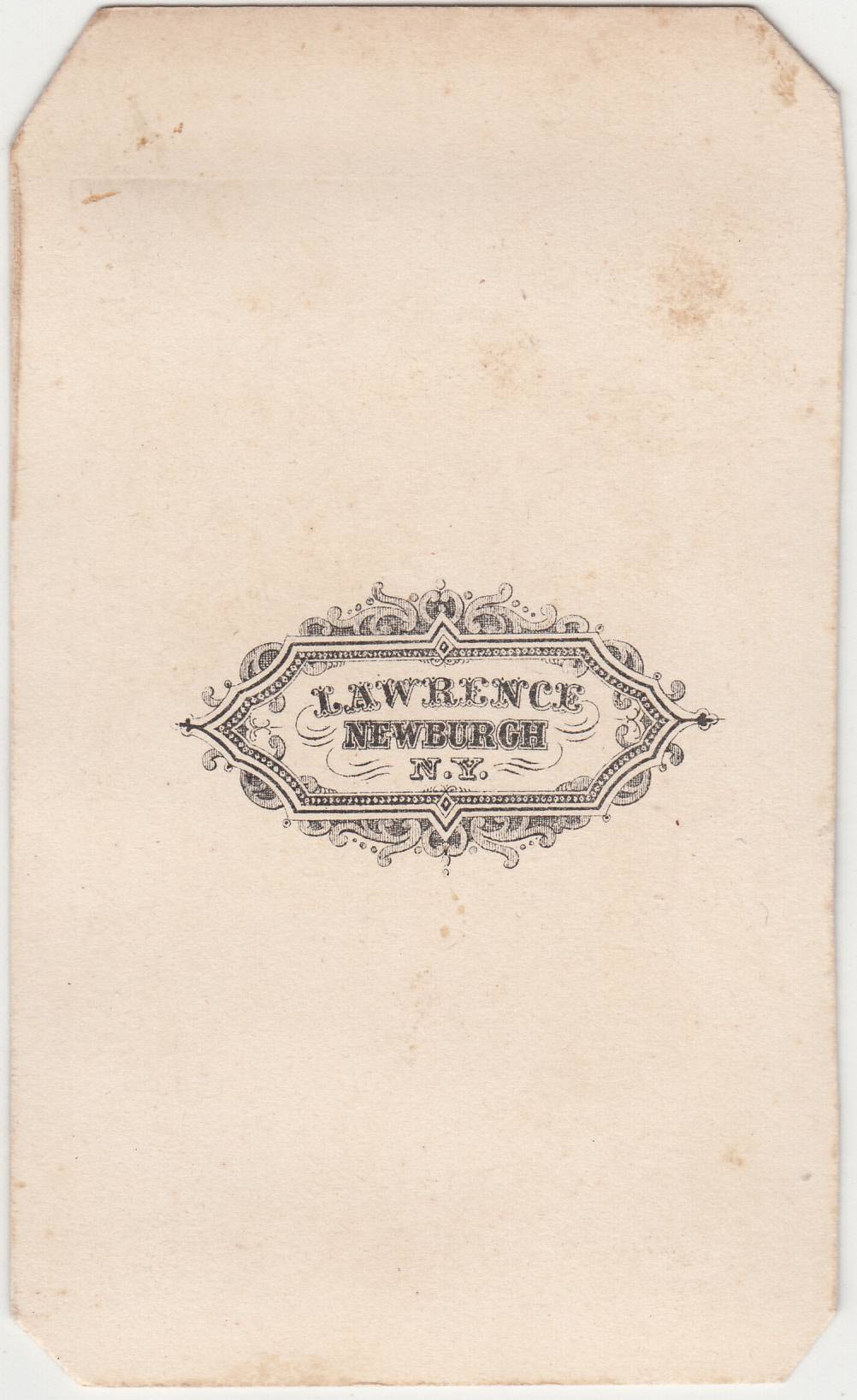 Lawrence, photographer of Newburgh, NY 1861-1866 - back