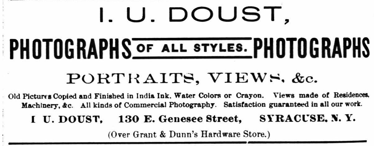 I. U. Doust, photographer of Syracuse, NY
