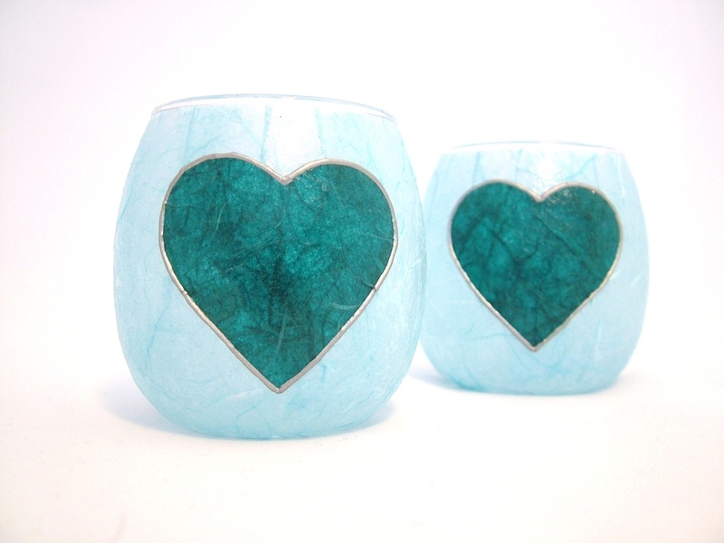 Pale Blue and Teal Country Heart