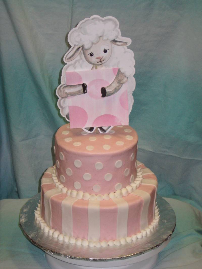 Pink and White Provential Cake
