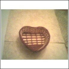 1 Small Heart shaped two tone gift basket