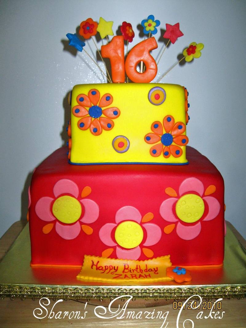 CAKE 34A2- Flower Power Cake