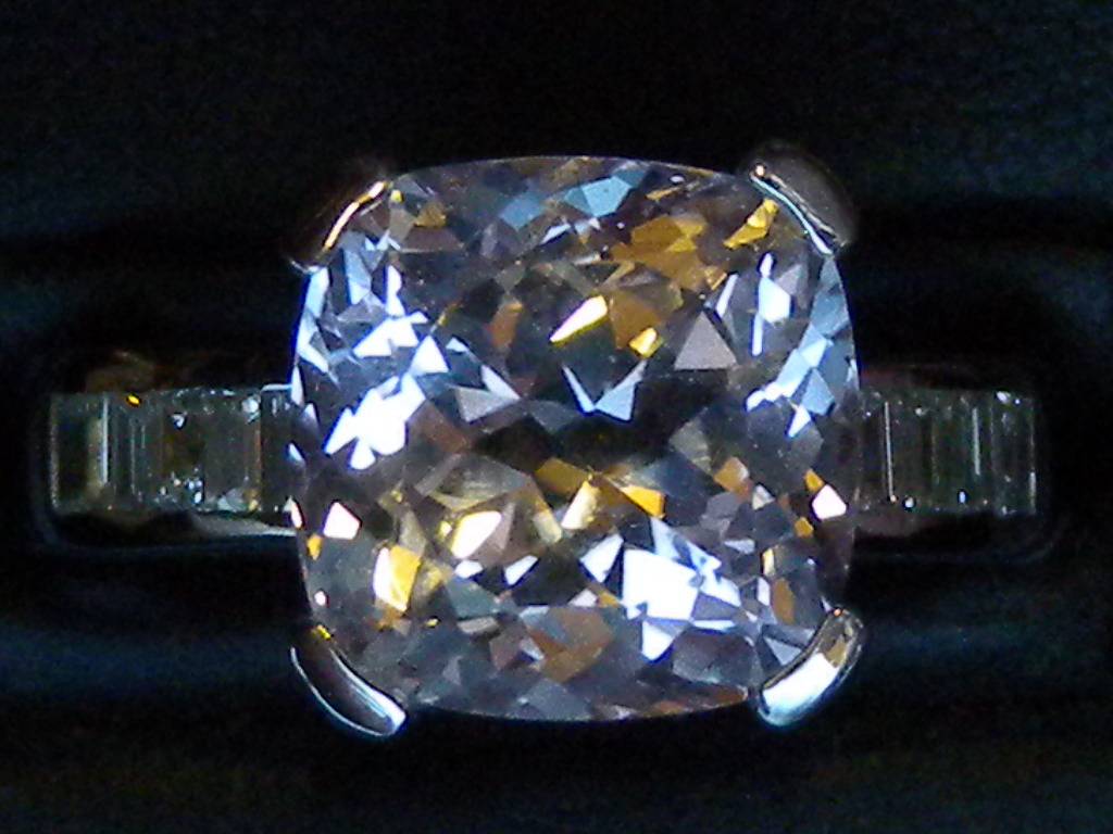 pink kunzite and diamond dress ring