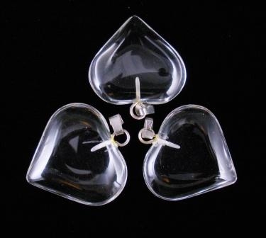 09-00345 Clear Quartz Crystal Heart Pendants