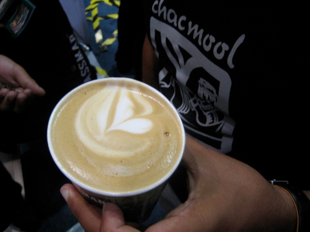 Some latte art, produced by one of the stands