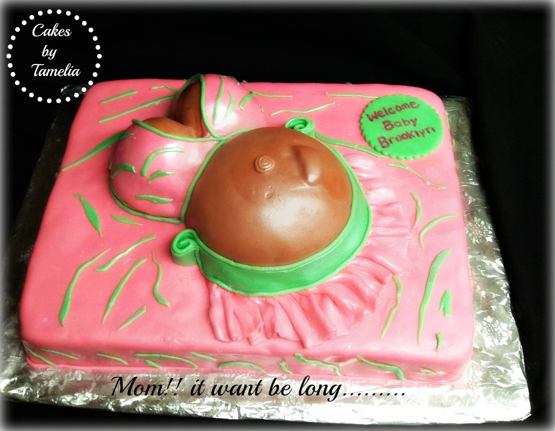 Pink and Green belly Cake