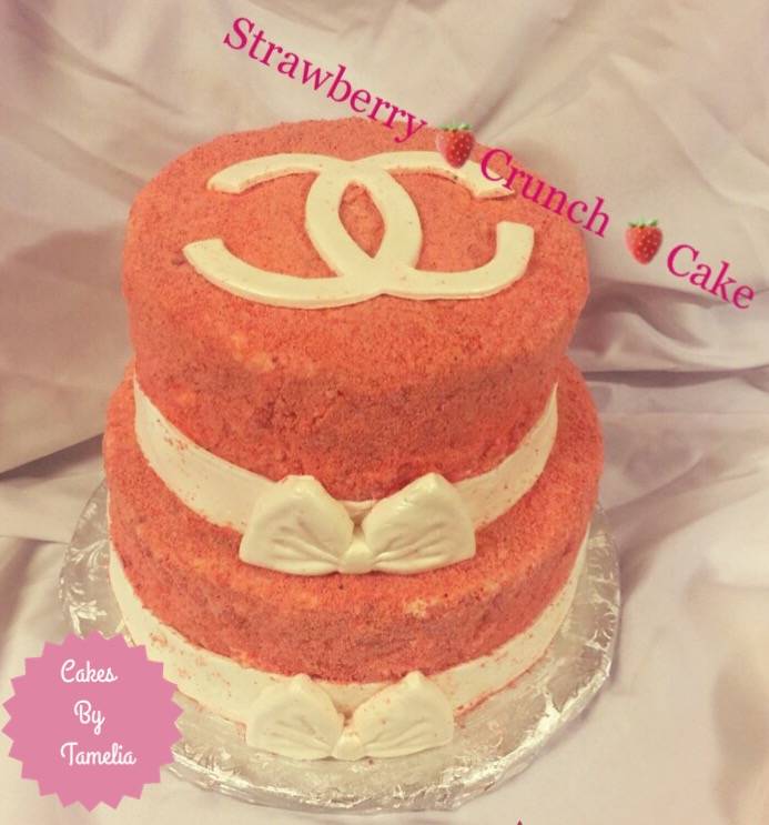 Chanel Strawberry Crunch Cake