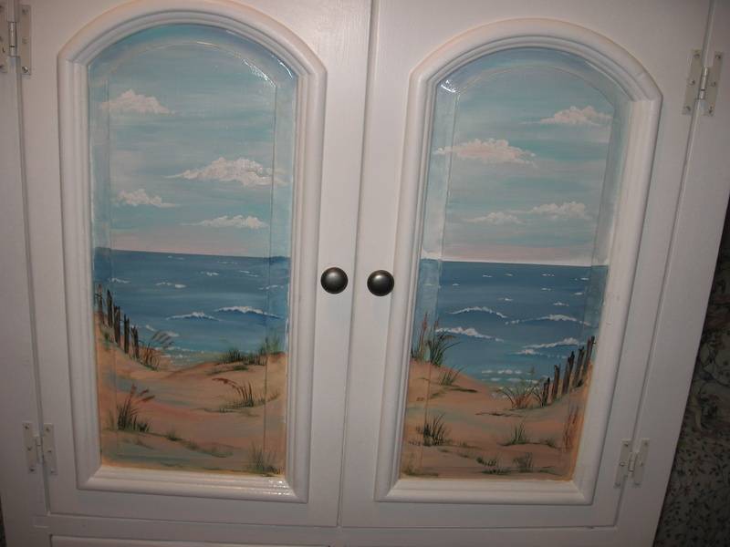 close- up on cabinet doors