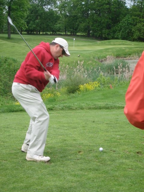 Brother Pete Seliga tees it up
