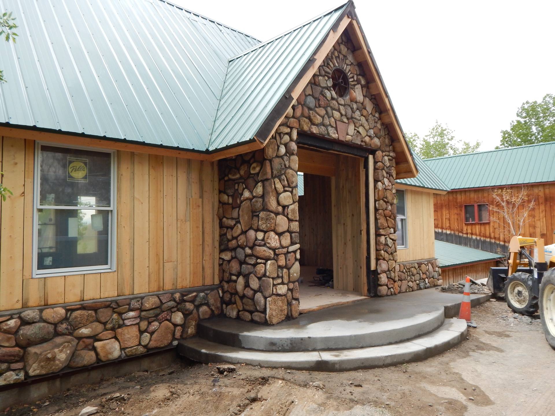 Field Stone veneer on new building at the LoneHawk Farm near Boulder Colorado