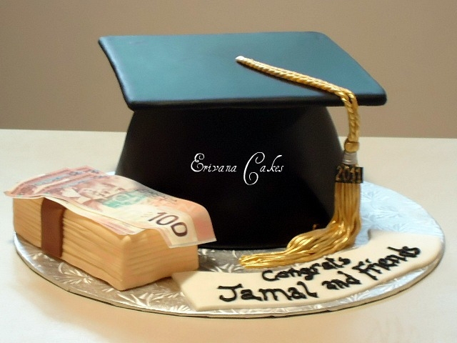 Graduation Cake with stacks of money cake(SP139)