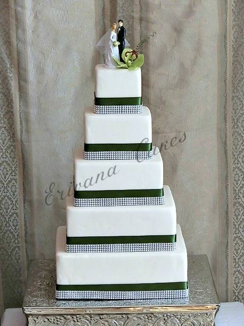 5 tier Square wedding cake