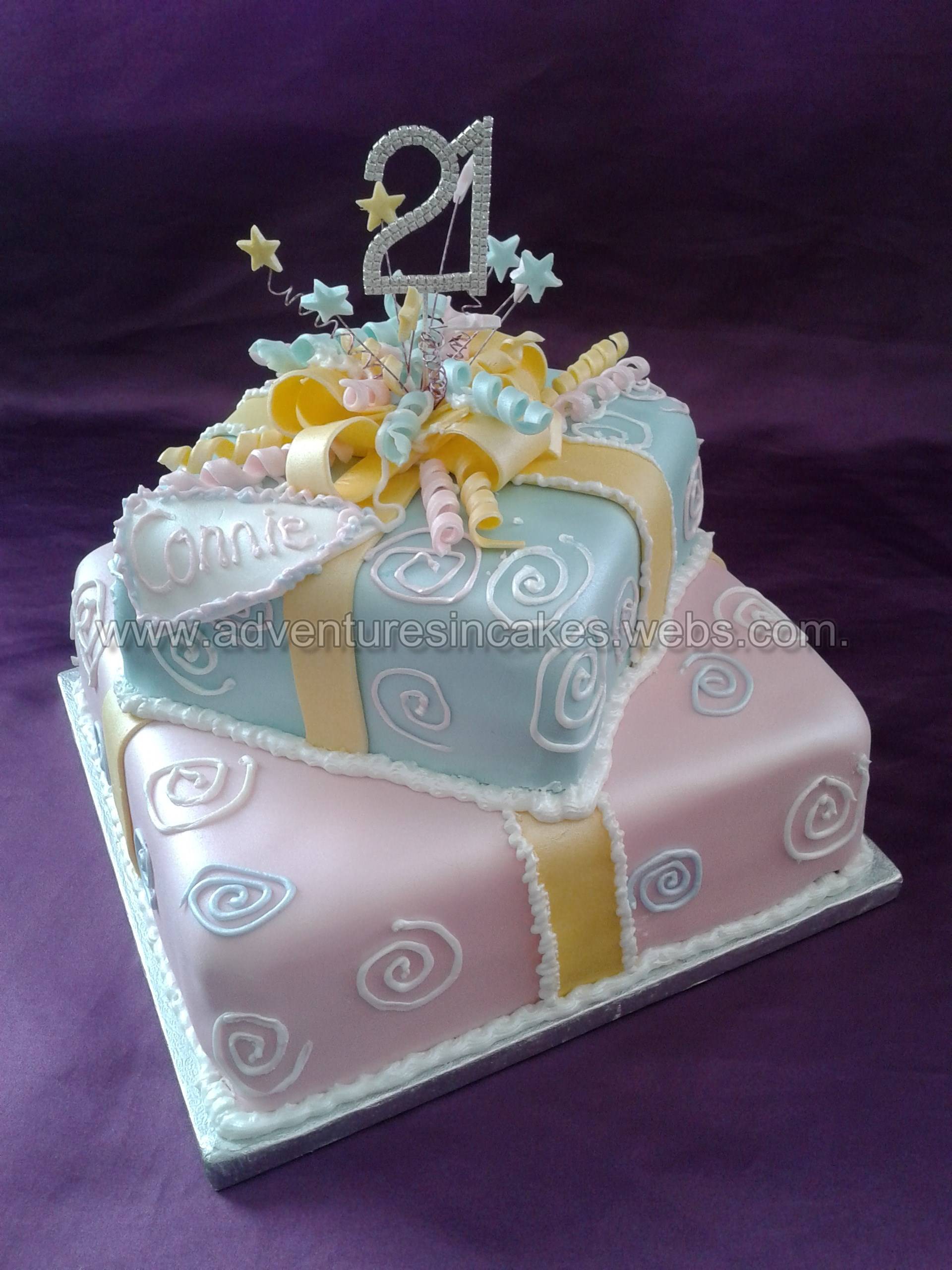 2 tier parcel birthday cake