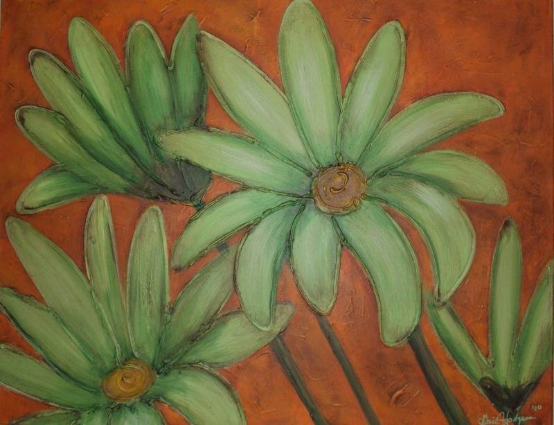 Lime Daisies with Orange 2