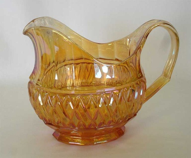 Banded Diamond and Bars oval pitcher,  by Josef Inwald