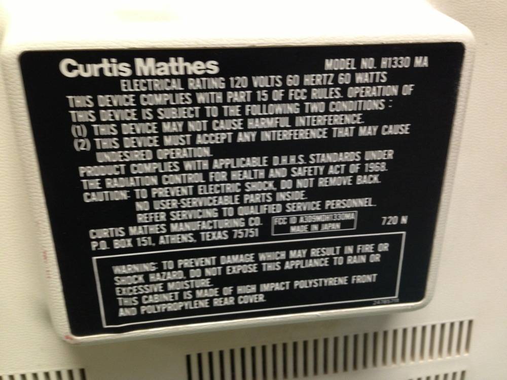 Vintage Curtis Mathes 1982 Portable Colored television. Model number H1330MA.