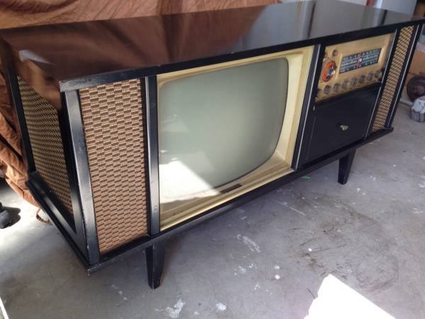 Black Ebony 1960's Curtis Mathes 3 in 1 entertainment console