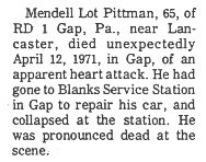 Pittman, Mendell Lot - Part 1 - 1971