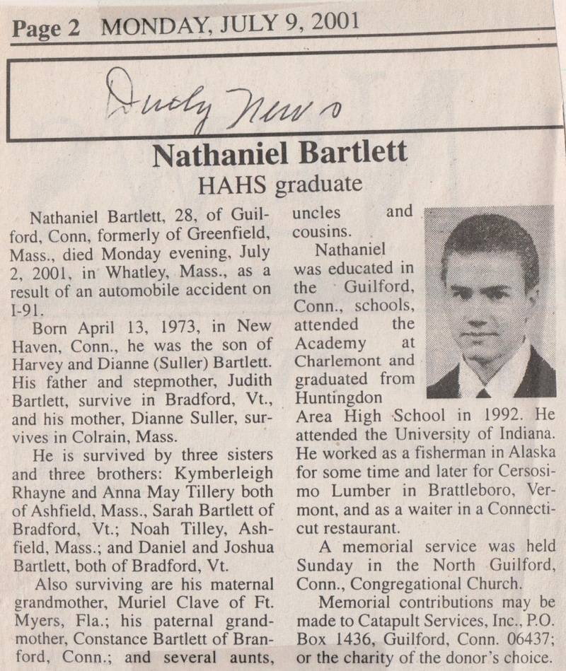 Bartlett, Nathaniel 2001