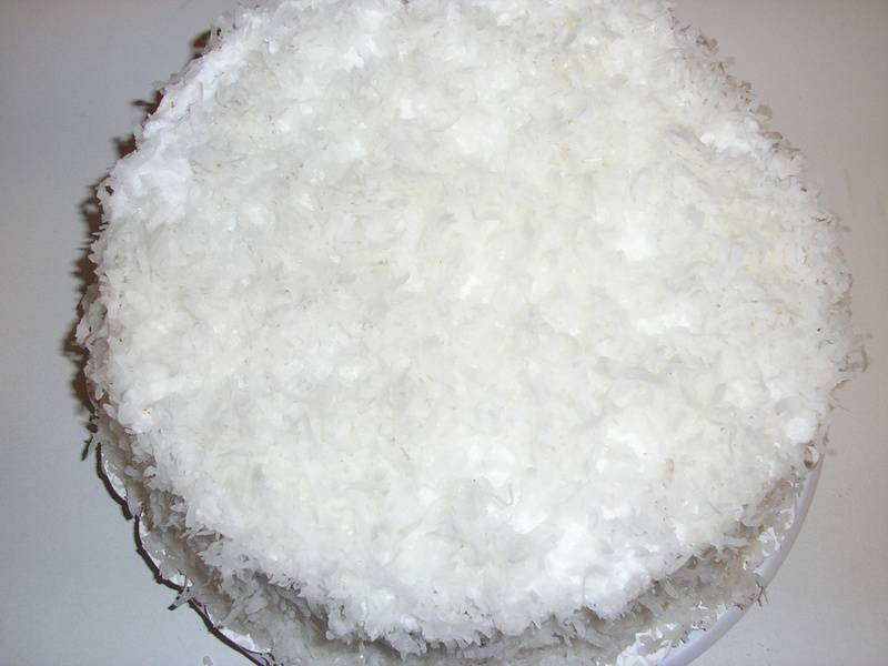 Butter Coconut Cake with coconut filling
