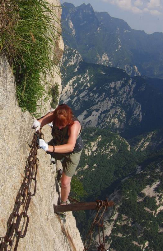 Me climbing Hua Shan - One of the scariest and most exhilarating moments of my life!