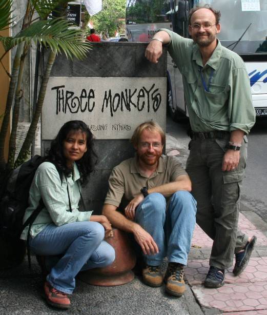 The 2008 Stone Handling Team: Charmalie Nahallage, JB Leca, and Mike Huffman (Ubud, Bali, August 2008)