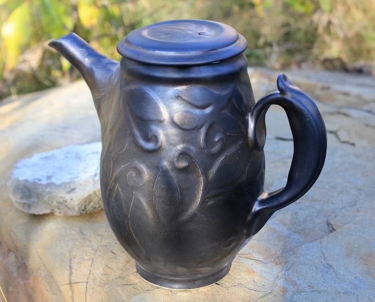 Water Etched Tea Pot