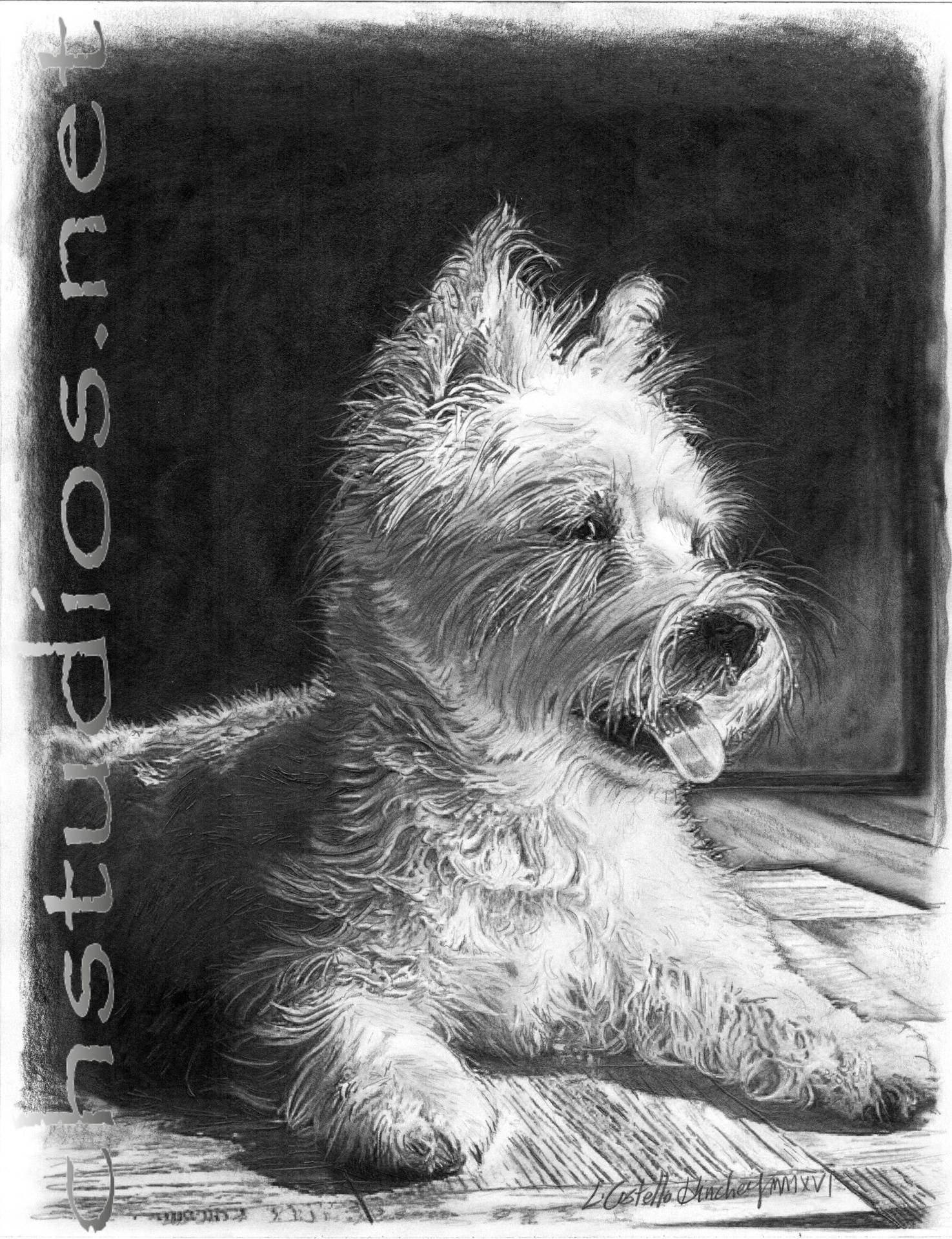Wrigley Westie Pet Portrait Commission