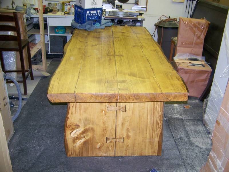 Douglas Fir table with "butterfly" joints,45"X8'