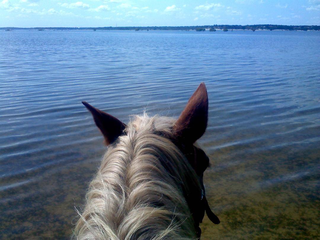 The most perfect view...Lake Whitney through Samson's Ears!