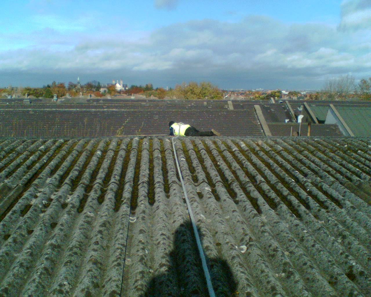 Roof repair on asbestos sheeting